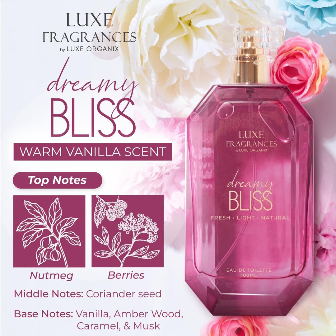 Luxe Organix Fragrances Dreamy Bliss EDT 100ml عطور لوكس أورجانيكس دريمي بليس - Princess Cosmetics Qatar