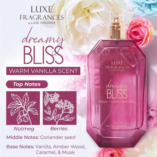 Luxe Organix Fragrances Dreamy Bliss EDT 100ml عطور لوكس أورجانيكس دريمي بليس - Princess Cosmetics Qatar