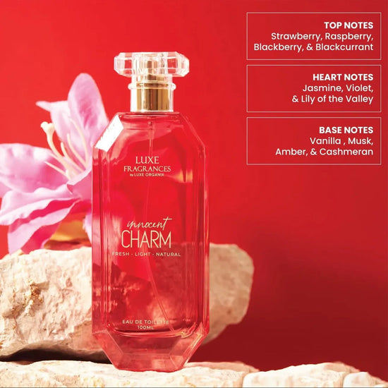 Luxe Organix Fragrances Innocent Charm EDT 100ml لكس أورغانكس عطور إنوسنت تشارم - Princess Cosmetics Qatar