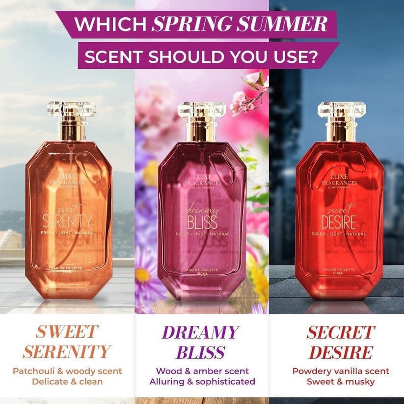 Luxe Organix Fragrances Secret Desire EDT 100ml عطور لوكس أورجانيكس سيكريت ديزاير - Princess Cosmetics Qatar