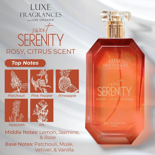 Luxe Organix Fragrances Sweet Serenity EDT 100ml عطور لوكس أورجانيكس الحلوة الهادئة - Princess Cosmetics Qatar