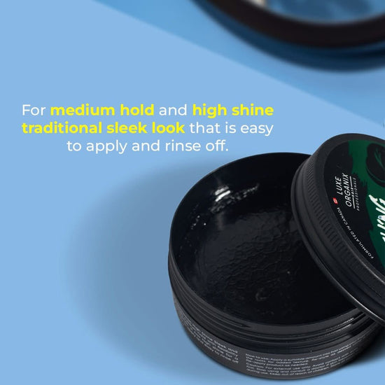 Luxe Organix Hair Professionals Dashing Gentleman High Shine Sleek and Versatile Pomade 80g لوكس أورغانيكس للشعر للمحترفين بوماد داشينغ جنتلمان لامع وناعم ومتعدد الاستخدامات - Princess Cosmetics Qatar