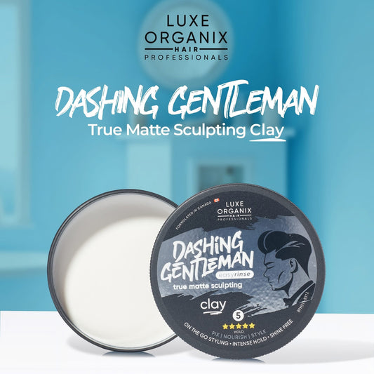 Luxe Organix Hair Professionals Dashing Gentleman True Matte Sculpting Clay 80g لوكس أورغانيكس هير بروفيشنالز داشينغ جنتل مان ترو مات سكلبتنغ كلاي - Princess Cosmetics Qatar