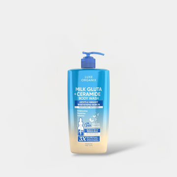 Luxe Organix Milk Gluta + Ceramide Body Wash 1000g. لوكس أورجانيكس ميلك جلوتا + غسول الجسم بالسيراميد - Princess Cosmetics Qatar
