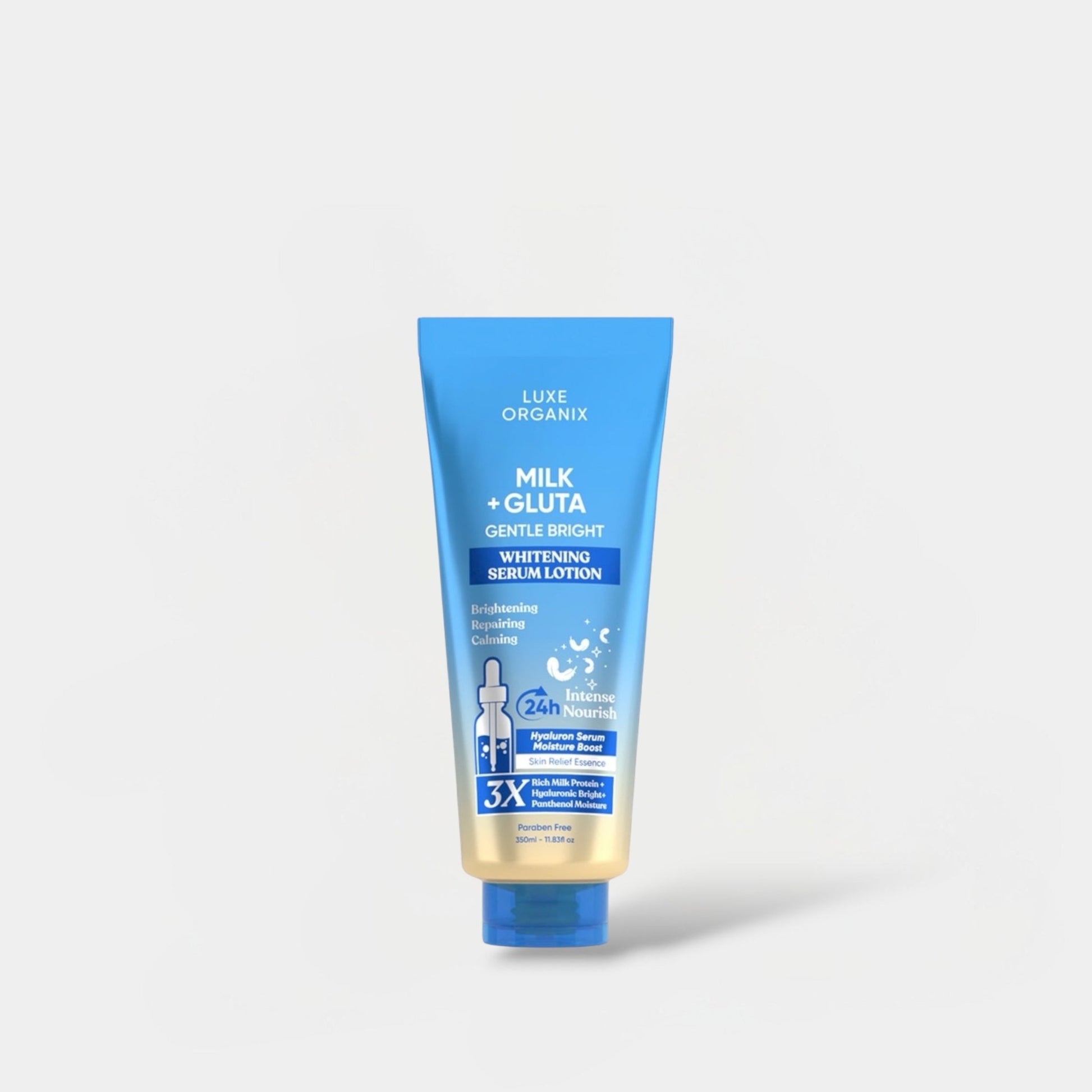 Luxe Organix Milk + Gluta Whitening Serum Lotion 350ml لوكس أورغانيكس ميلك + غلوتا لوشن سيروم للتفتيح - Princess Cosmetics Qatar