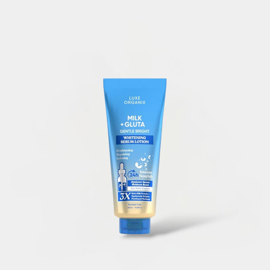 Luxe Organix Milk + Gluta Whitening Serum Lotion 350ml لوكس أورغانيكس ميلك + غلوتا لوشن سيروم للتفتيح - Princess Cosmetics Qatar
