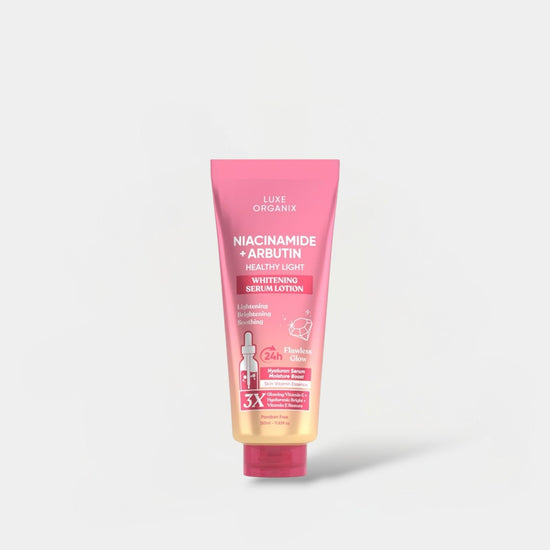 Luxe Organix Niacinamide + Alpha Arbutin Whitening Serum Lotion 350ml لوكس أورغانيكس نياكيناميد + ألفا أربوتين لوشن سيروم للتفتيح - Princess Cosmetics Qatar