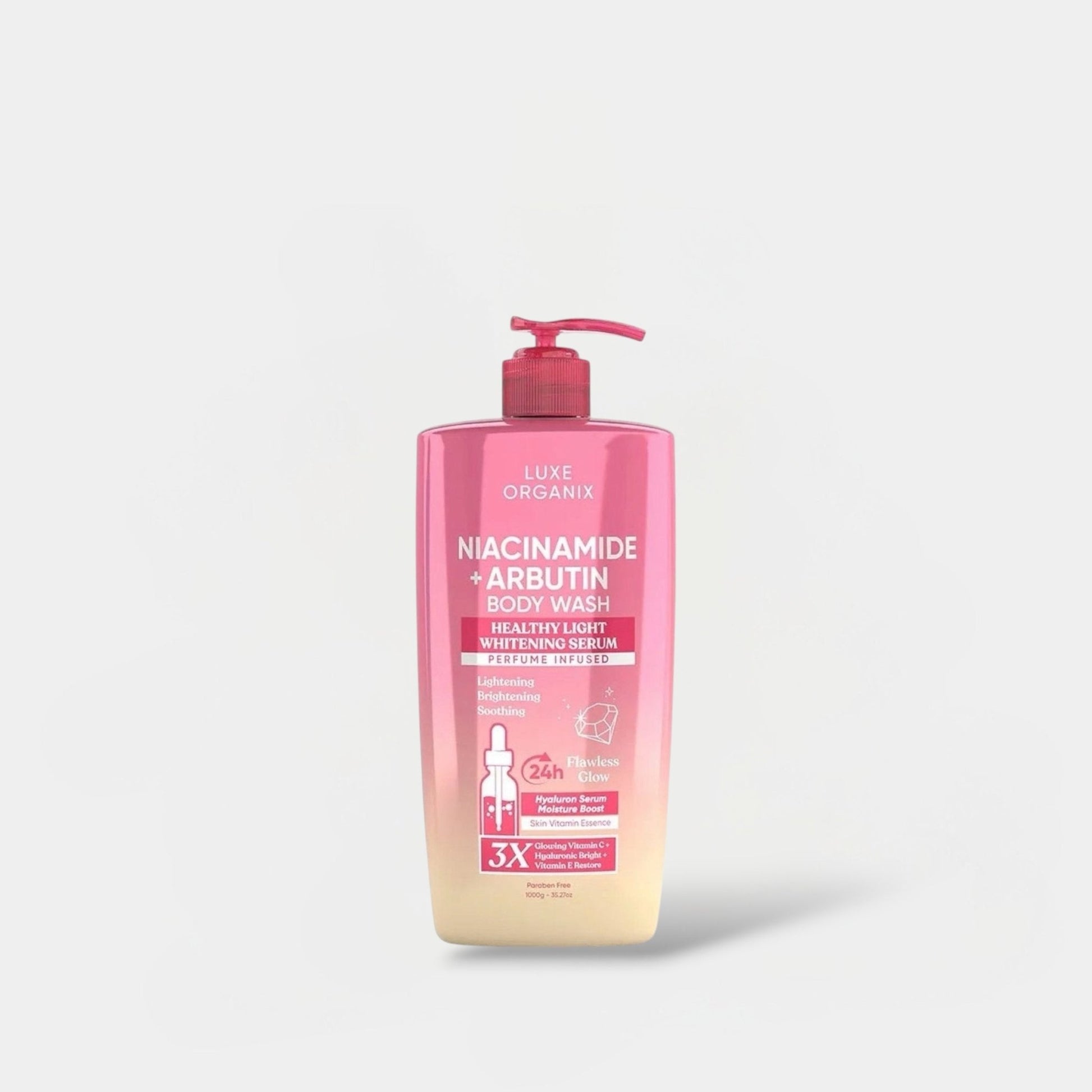 Luxe Organix Niacinamide + Arbutin Body Wash 1000g. لوكس أورجانيكس نياسيناميد + غسول الجسم أربوتين - Princess Cosmetics Qatar