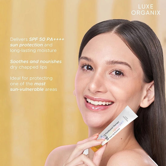 Luxe Organix Panthenol Therapy 24H Lipscreen Sun Lip Essence SPF 50 PA++++ 10g مرطب شفاه لوكس أورجانيكس بانثينول ثيرابي 24 ساعة من كريم أساس واقي من الشمس - Princess Cosmetics Qatar