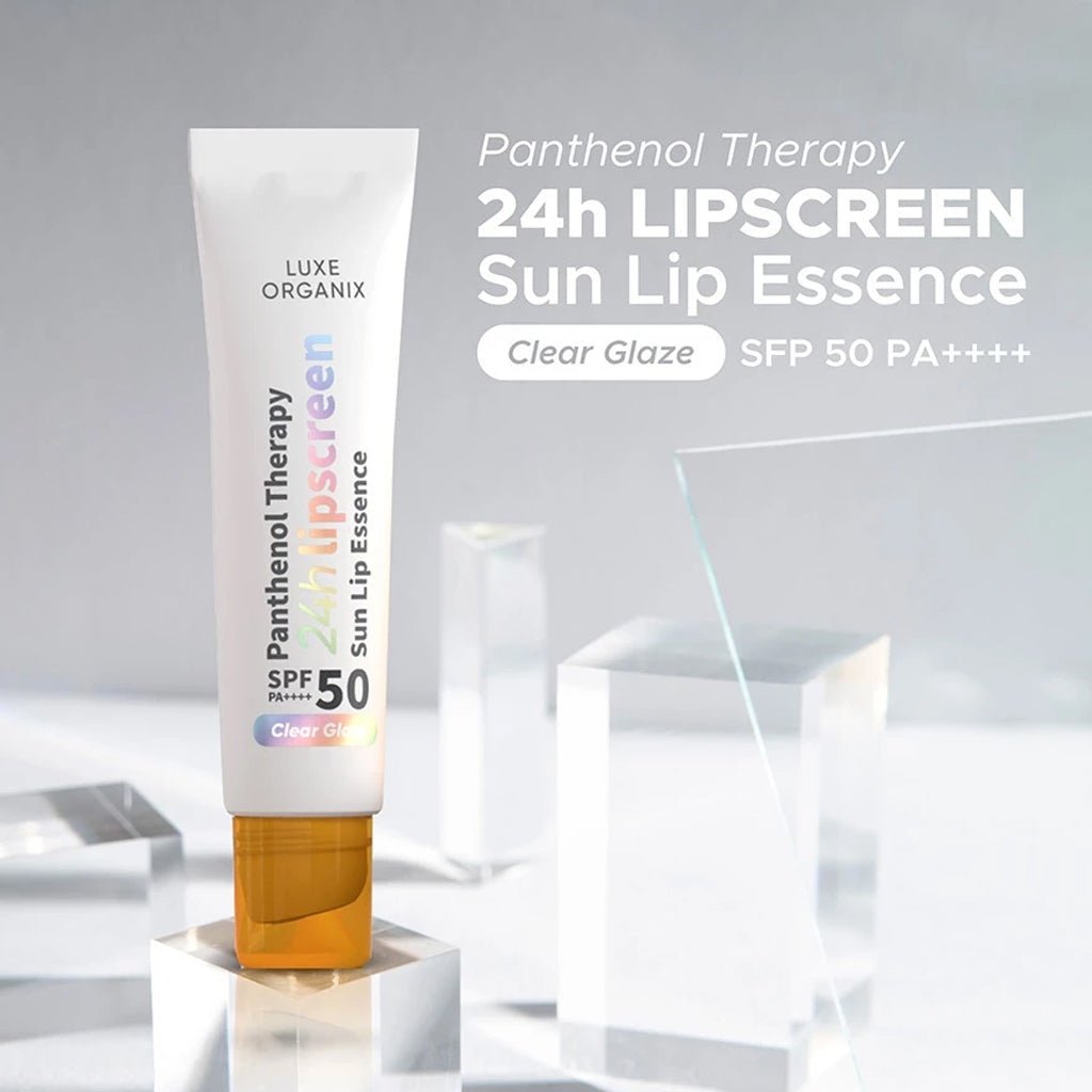 Luxe Organix Panthenol Therapy 24H Lipscreen Sun Lip Essence SPF 50 PA++++ 10g مرطب شفاه لوكس أورجانيكس بانثينول ثيرابي 24 ساعة من كريم أساس واقي من الشمس - Princess Cosmetics Qatar