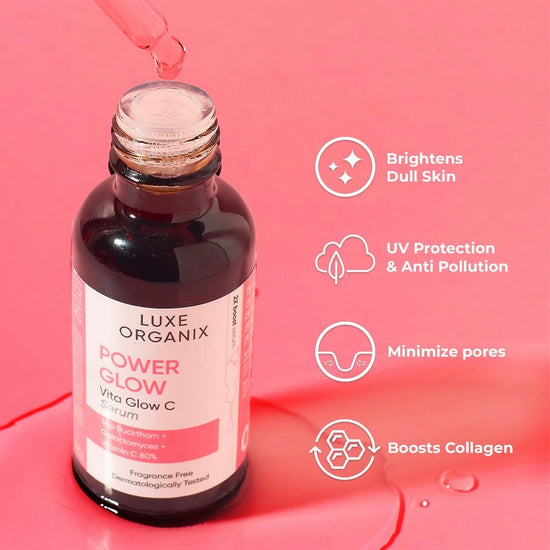 Luxe Organix Power Glow Vita Glow C Serum 30ml سيروم لوكس أورجانيكس باور جلو فيتا جلو سي - Princess Cosmetics Qatar