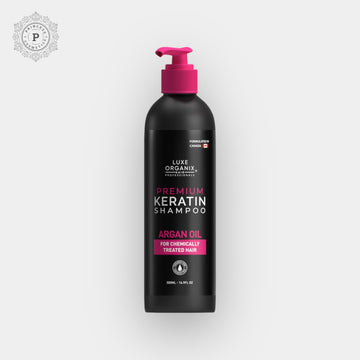 Luxe Organix Premium Keratin Argan Oil Shampoo 500ml - EXPIRY 05/2025 لوكس أورجانيكس بريميوم شامبو بالكيراتين والأرغان - Princess Cosmetics Qatar