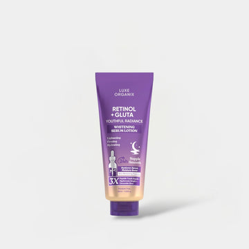 Luxe Organix Retinol + Gluta Whitening Serum Lotion 350ml لوكس أورغانيكس ريتينول + غلوتا سيروم لوشن لتفتيح البشرة - Princess Cosmetics Qatar