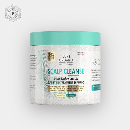 Luxe Organix Scalp Cleanse Hair Detox Scrub Clarifying Treatment Shampoo 200ml لوكس أورجانيكس سكال كلفيرز لتنظيف الشعر مقشر لإزالة السموم شامبو علاجي 200 مل - Princess Cosmetics Qatar