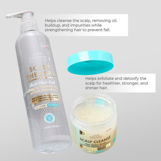 Luxe Organix Scalp Therapy Anti - Hair Fall Gentle Clarifying Detox Shampoo 270ml شامبو لوكس أورجانيكس لعلاج فروة الرأس ومضاد لتساقط الشعر وتنقية لطيفة وإزالة السموم - Princess Cosmetics Qatar