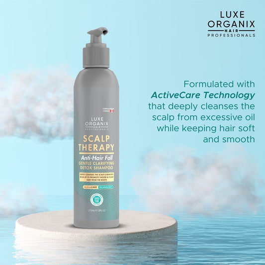 Luxe Organix Scalp Therapy Anti - Hair Fall Gentle Clarifying Detox Shampoo 270ml شامبو لوكس أورجانيكس لعلاج فروة الرأس ومضاد لتساقط الشعر وتنقية لطيفة وإزالة السموم - Princess Cosmetics Qatar