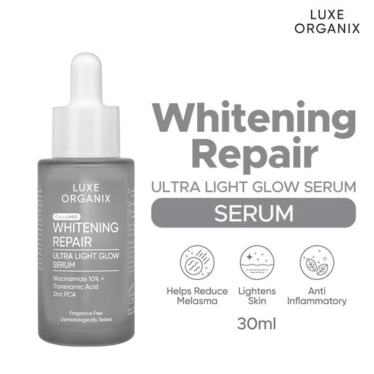 Luxe Organix Whitening Repair Ultra Light Glow Serum 30ml سيروم لوكس أورجانيكس لإصلاح وتبييض البشرة فائق الإشراق - Princess Cosmetics Qatar