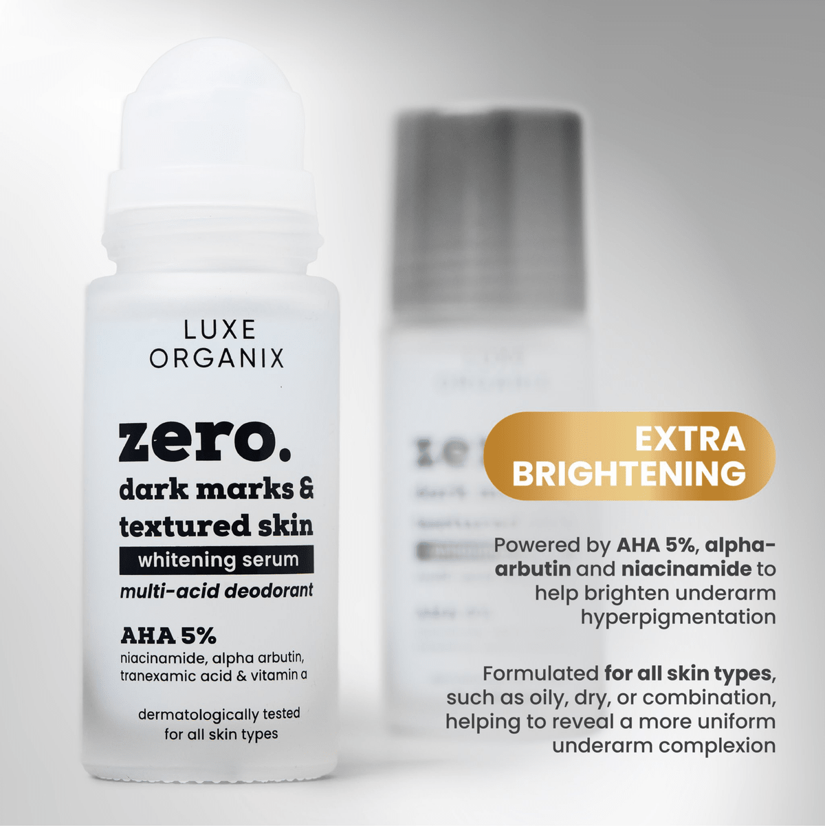 Luxe Organix Zero Dark Marks & Textured Skin Whitening Serum 50ml (FOR SENSITIVE SKIN) سيروم لوكس أورجانيكس لتفتيح البشرة وإزالة البقع الداكنة (للبشرة الحساسة) - Princess Cosmetics Qatar