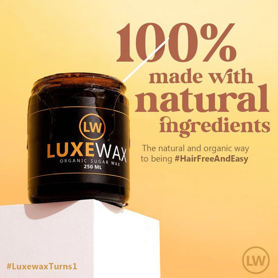 Luxewax Organic Sugar Wax 350g (Strips + Wooden Applicator) شمع السكر العضوي من لوكسواكس (شرائح + أداة تطبيق خشبية) - Princess Cosmetics Qatar