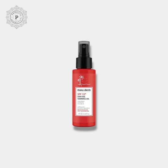 Maruderm SPF 15+ Sun Kiss Tanning Oil 100ml زيت تسمير البشرة من ماروديرم بعامل حماية من الشمس 15+ - Princess Cosmetics Qatar