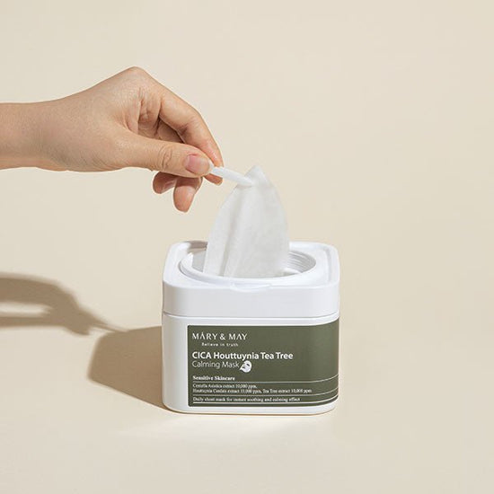 Mary & May Cica Houttuynia Tea Tree Calming Mask (30 Sheets) قناع مهدئ من شجرة الشاي سيكا هوتوينيا من ماري آند ماي - Princess Cosmetics Qatar
