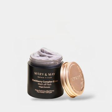 Mary & May Vegan Blackberry Complex Glow Wash Off Pack 125g مجموعة غسول التوت الأسود النباتية من ماري آند ماي - Princess Cosmetics Qatar