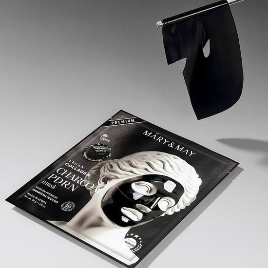 Mary & May Vegan Collagen Charcoal PDRN Mask (1 Sheet) قناع الكولاجين النباتي من ماري آند ماي - PDRN - Princess Cosmetics Qatar