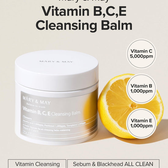 Mary & May Vitamin B, C and E Cleansing Balm 120g بلسم التنظيف بفيتامينات B وC وE من ماري آند ماي - Princess Cosmetics Qatar