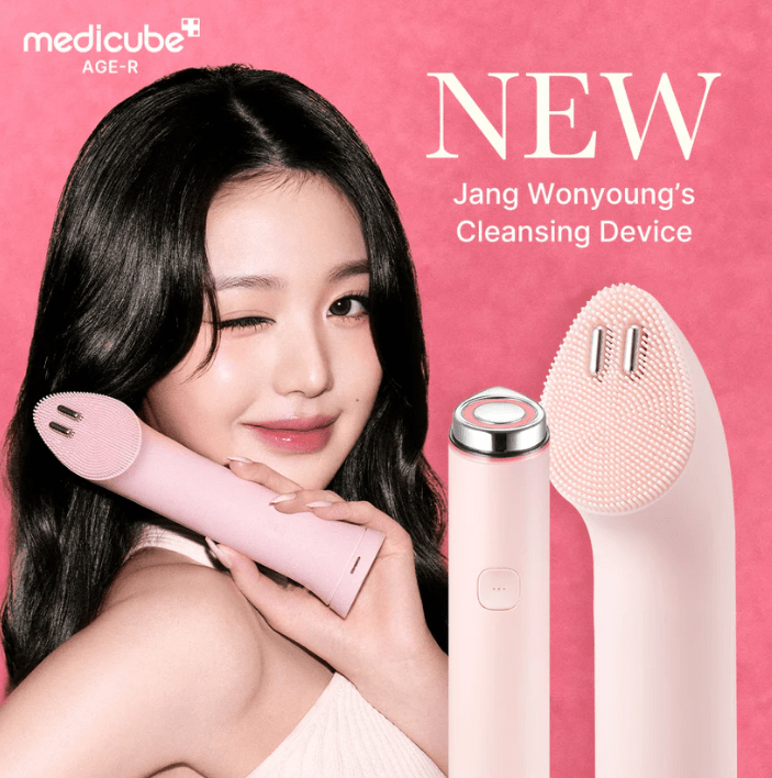 Medicube AGE - R Booster Cleanser Device Pink (Mini Plus + Cleansing Head) جهاز تنظيف البشرة معزز AGE - R من ميديكوب باللون الوردي (ميني بلس + رأس التنظيف) - Princess Cosmetics Qatar