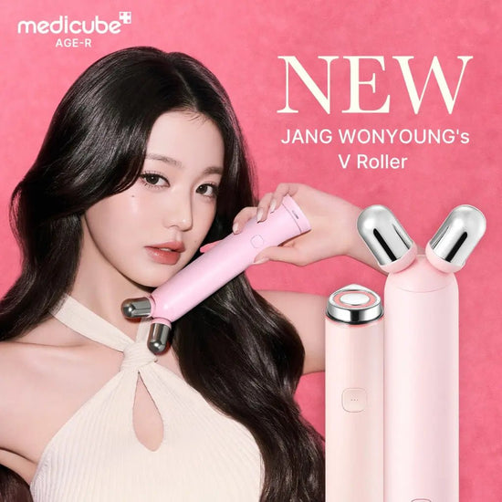 Medicube Age-R Booster V Roller Set Pink (Mini Plus + V Roller) مجموعة ميديكوب إيج-آر بوستر في رولر باللون الوردي (ميني بلس + بكرة التدليك على شكل حرف V) - Princess Cosmetics Qatar