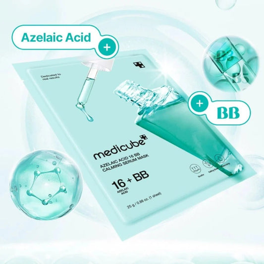 Medicube Azelaic 16 BB Calming Serum Mask (1 Sheet) قناع سيروم مهدئ من ميديكوب أزيليك 16 بي بي - Princess Cosmetics Qatar