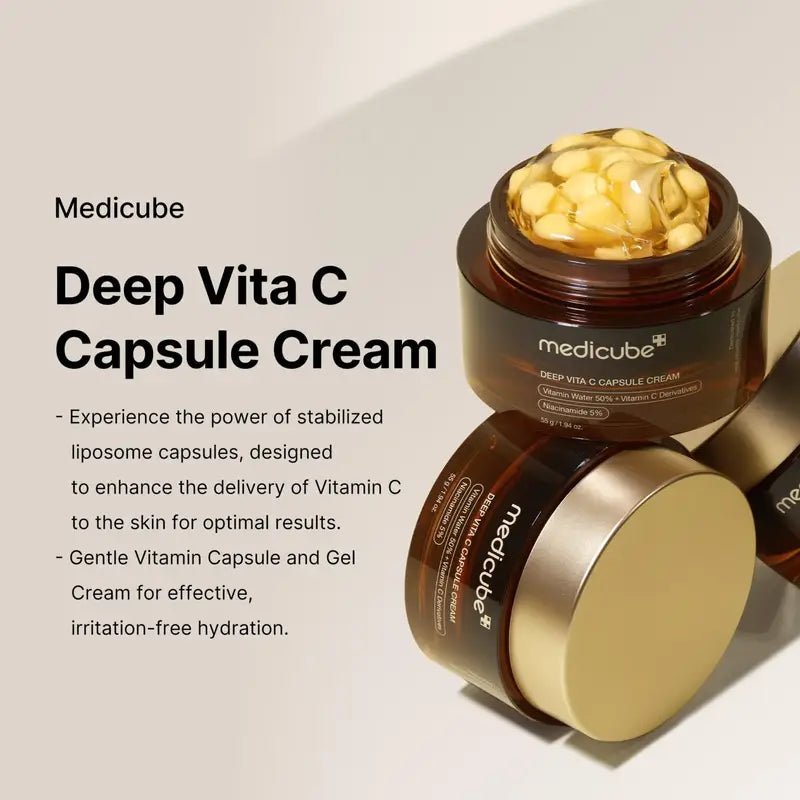 Medicube Deep Vita C Capsule Cream 55g ميديكيوب ديب فيتا سي كبسول كريم - Princess Cosmetics Qatar