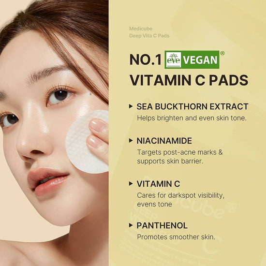 Medicube Deep Vita C Pad (70 Pads). وسادة ميديكيوب ديب فيتا سي (70 وسادة) - Princess Cosmetics Qatar