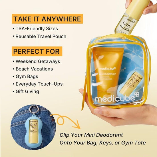 Medicube Fresh Glow Travel BODY Kit (3pcs) طقم ميديكوب فريش جلو للسفر للعناية بالجسم - Princess Cosmetics Qatar