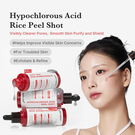 Medicube Hypochlorous Acid Rice Peel Shot 80ml حقنة قشر الأرز بحمض الهيبوكلوروس من ميديكوب - Princess Cosmetics Qatar