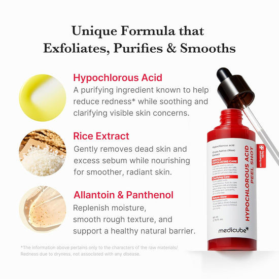 Medicube Hypochlorous Acid Rice Peel Shot 80ml حقنة قشر الأرز بحمض الهيبوكلوروس من ميديكوب - Princess Cosmetics Qatar