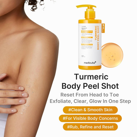 Medicube Kojic Acid Turmeric Body Peel Shot 280ml مقشر الجسم بالكركم وحمض الكوجيك من ميديكوب - Princess Cosmetics Qatar