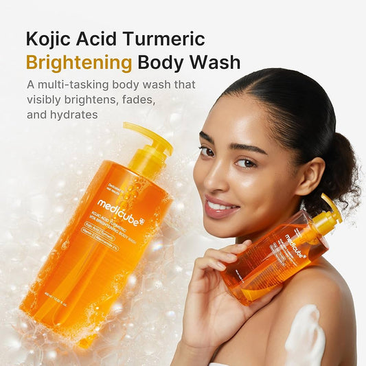 Medicube Kojic Acid Turmeric Brightening Body Wash 400ml غسول الجسم لتفتيح البشرة بحمض الكوجيك والكركم من ميديكوب - Princess Cosmetics Qatar
