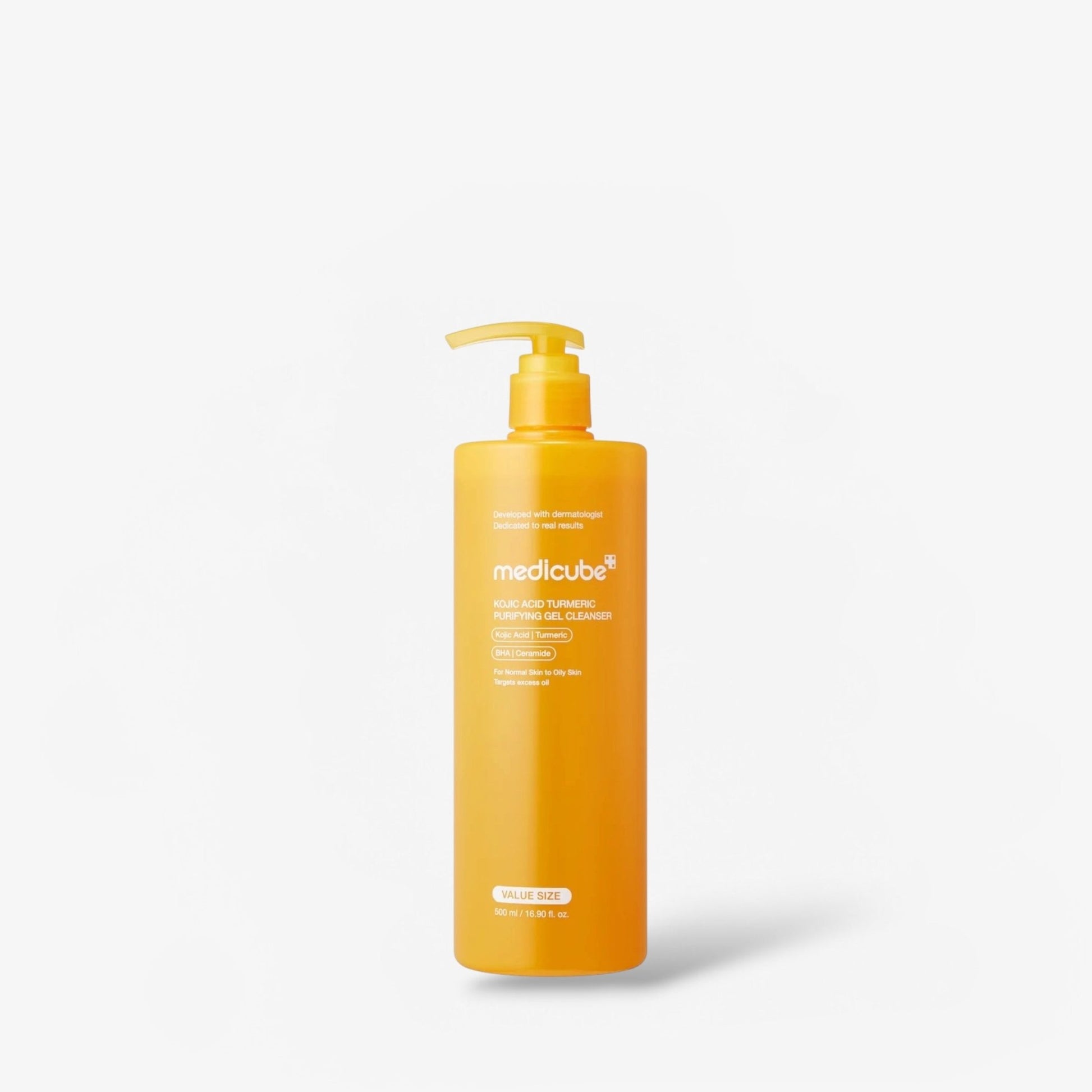 Medicube Kojic Acid Turmeric Gel to Foam Cleanser 500ml غسول رغوي من جل الكركم وحمض الكوجيك من ميديكوب - Princess Cosmetics Qatar