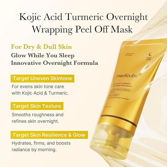 Medicube Kojic Acid Turmeric Night Wrapping Mask 75ml قناع ليلي من ميديكيوب بحمض الكوجيك والكركم - Princess Cosmetics Qatar