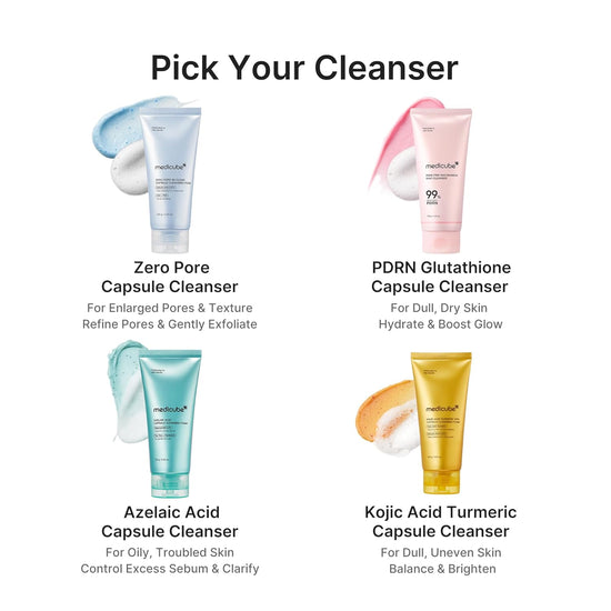 Medicube Kojic Acid Turmeric Vita CAPSULE Cleansing Foam 120g كبسولات ميديكوب المنظفة بحمض الكوجيك والكركم والفيتامينات - Princess Cosmetics Qatar