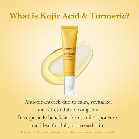 Medicube Kojic Acid Turmeric Vita Eye Gel Serum 30ml مصل جل العين من ميديكيوب بحمض الكوجيك والكركم فيتا - Princess Cosmetics Qatar