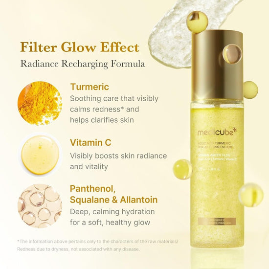 Medicube Kojic Acid Turmeric Vita Jelly Mist Serum 100ml سيروم ميديكوب بحمض الكوجيك والكركم وفيتامينات الجيلي - Princess Cosmetics Qatar
