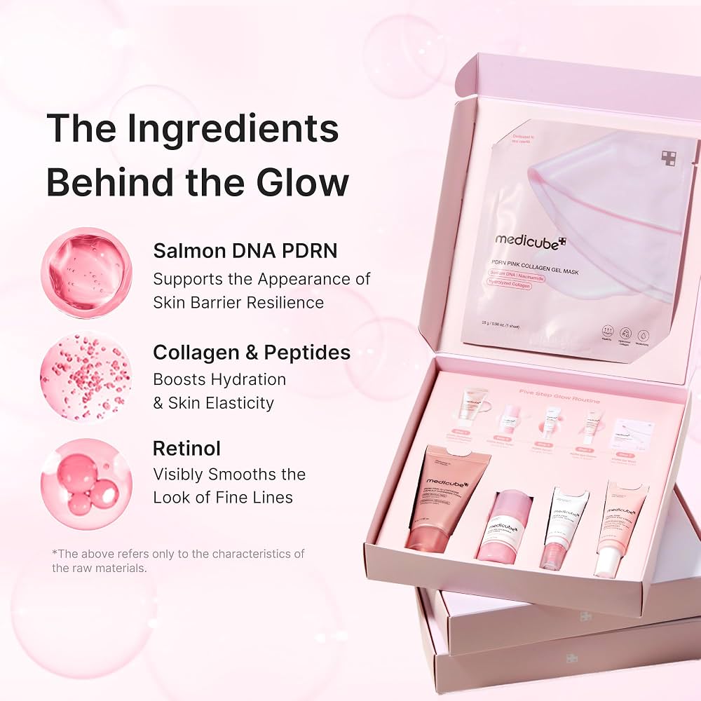 Medicube PDRN Glow Essentials Kit (5pcs) مجموعة ميديكوب الأساسية للإشراقة بتقنية PDRN - Princess Cosmetics Qatar