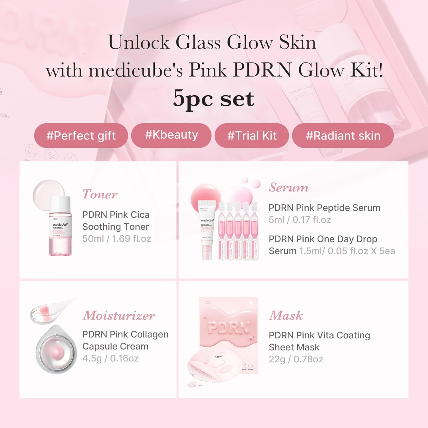 Medicube PDRN Glow Kit مجموعة ميديكوب بي دي آر إن جلو - Princess Cosmetics Qatar