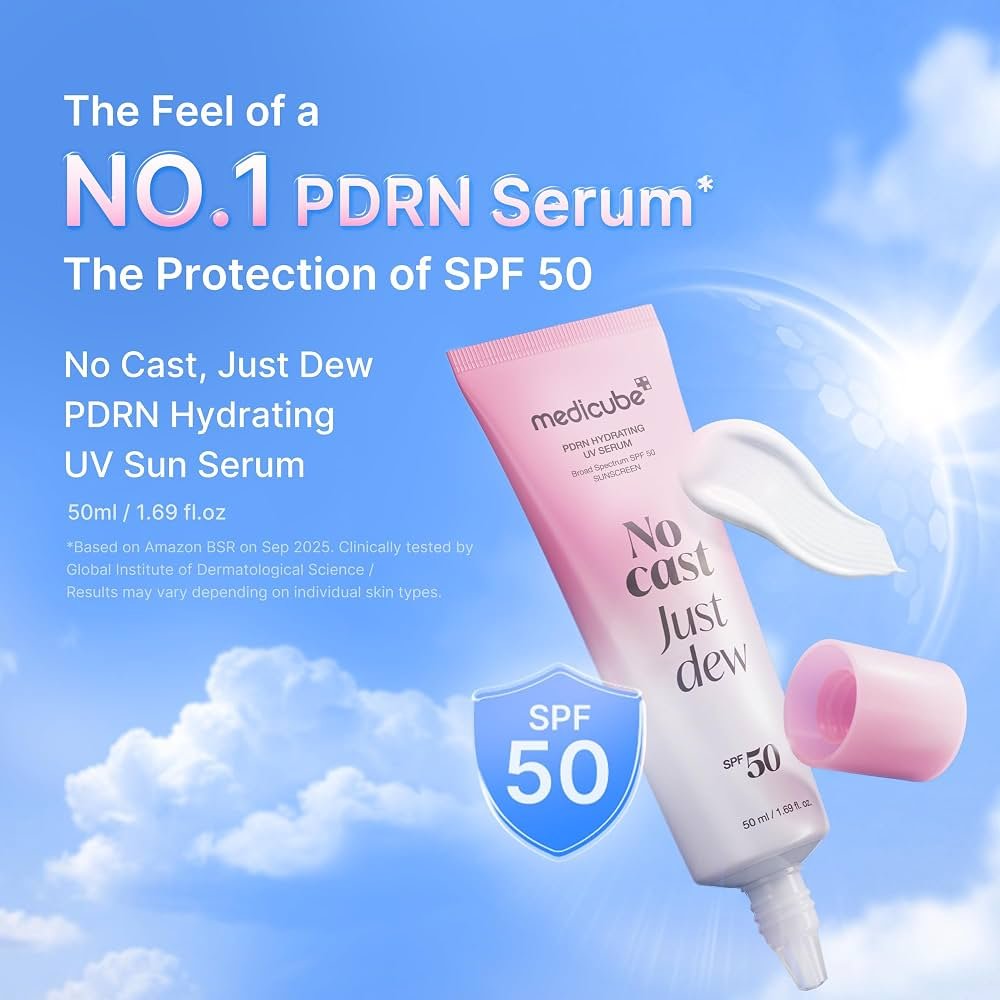 Medicube PDRN Hydrating UV Serum 50ml مصل ترطيب الأشعة فوق البنفسجية من ميديكوب PDRN - Princess Cosmetics Qatar