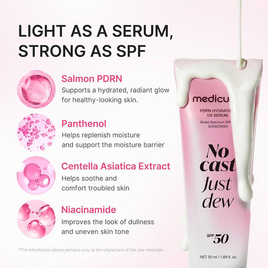 Medicube PDRN Hydrating UV Serum 50ml مصل ترطيب الأشعة فوق البنفسجية من ميديكوب PDRN - Princess Cosmetics Qatar