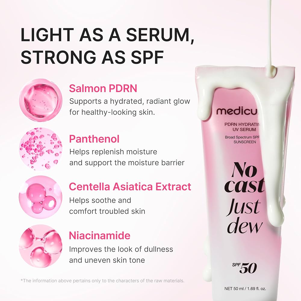 Medicube PDRN Hydrating UV Serum 50ml مصل ترطيب الأشعة فوق البنفسجية من ميديكوب PDRN - Princess Cosmetics Qatar