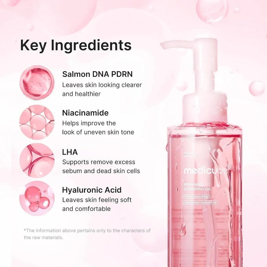 Medicube PDRN Mild Cleansing Oil 195ml زيت التنظيف الخفيف من ميديكوب بي دي آر إن - Princess Cosmetics Qatar