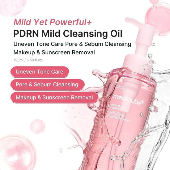 Medicube PDRN Mild Cleansing Oil 195ml زيت التنظيف الخفيف من ميديكوب بي دي آر إن - Princess Cosmetics Qatar